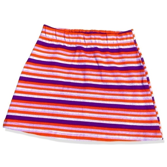 ⭐️FOREVER 21 Bright Purple and Orange Stripe Mini Skirt - Picture 1 of 5